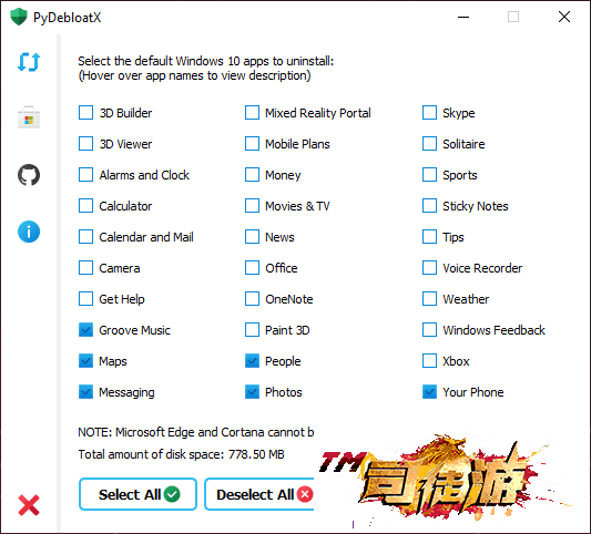 用于卸载默认Windows 10应用程序的Python GUI59 / 作者:admin / 帖子ID:1784