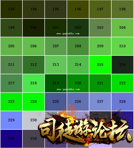 传奇颜色代码汇总 HERO/GOM引擎颜色代码表(0-255)传奇私服3 / 作者:admin / 帖子ID:3949